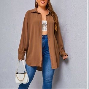 Solid button down blouse